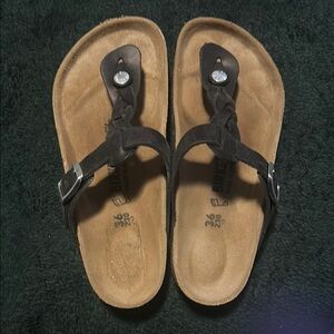 Black and Tan Sandals